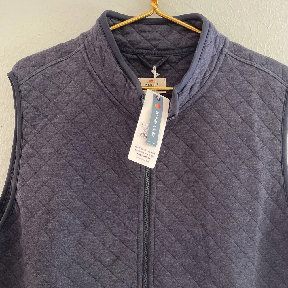 NWT Marine Layer Corbet Vest Mens XLarge Blue‎ Quilted Beach Outdoors Preppy